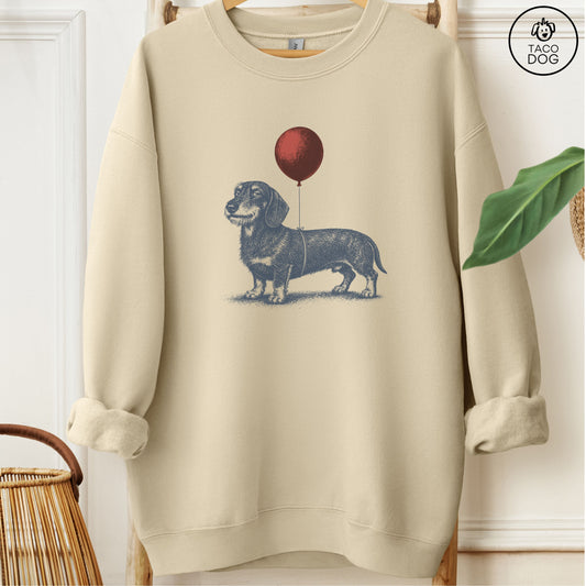 Dachshund Balloon Sweatshirt Sand M Taco-Dog