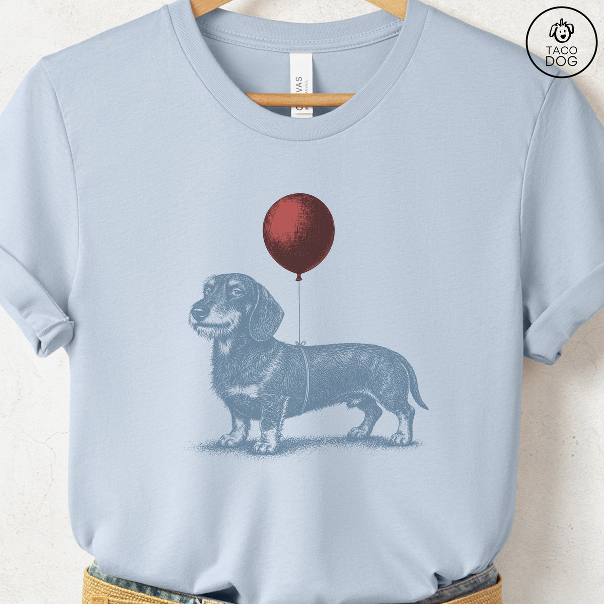 Dachshund Balloon T-Shirt, design close-up