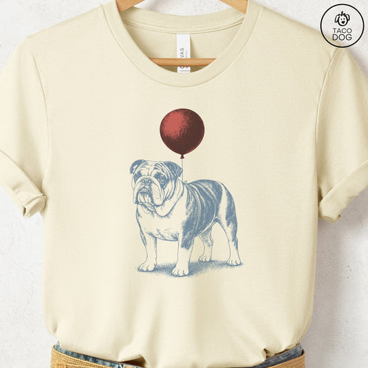 English Bulldog Balloon T-Shirt Natural S Taco-Dog