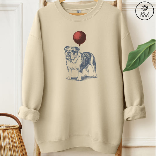 English Bulldog Balloon Sweatshirt Sand M Taco-Dog