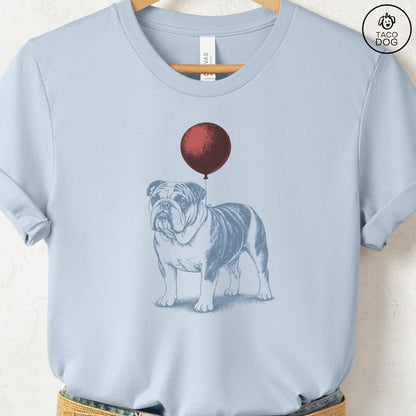 English Bulldog Balloon T-Shirt Light Blue S Taco-Dog