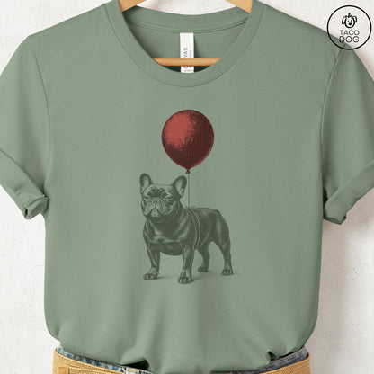 French Bulldog Frenchie Balloon T-Shirt Sage S Taco-Dog