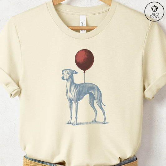 Italian Greyhound Whippet Balloon T-Shirt Natural S Taco-Dog