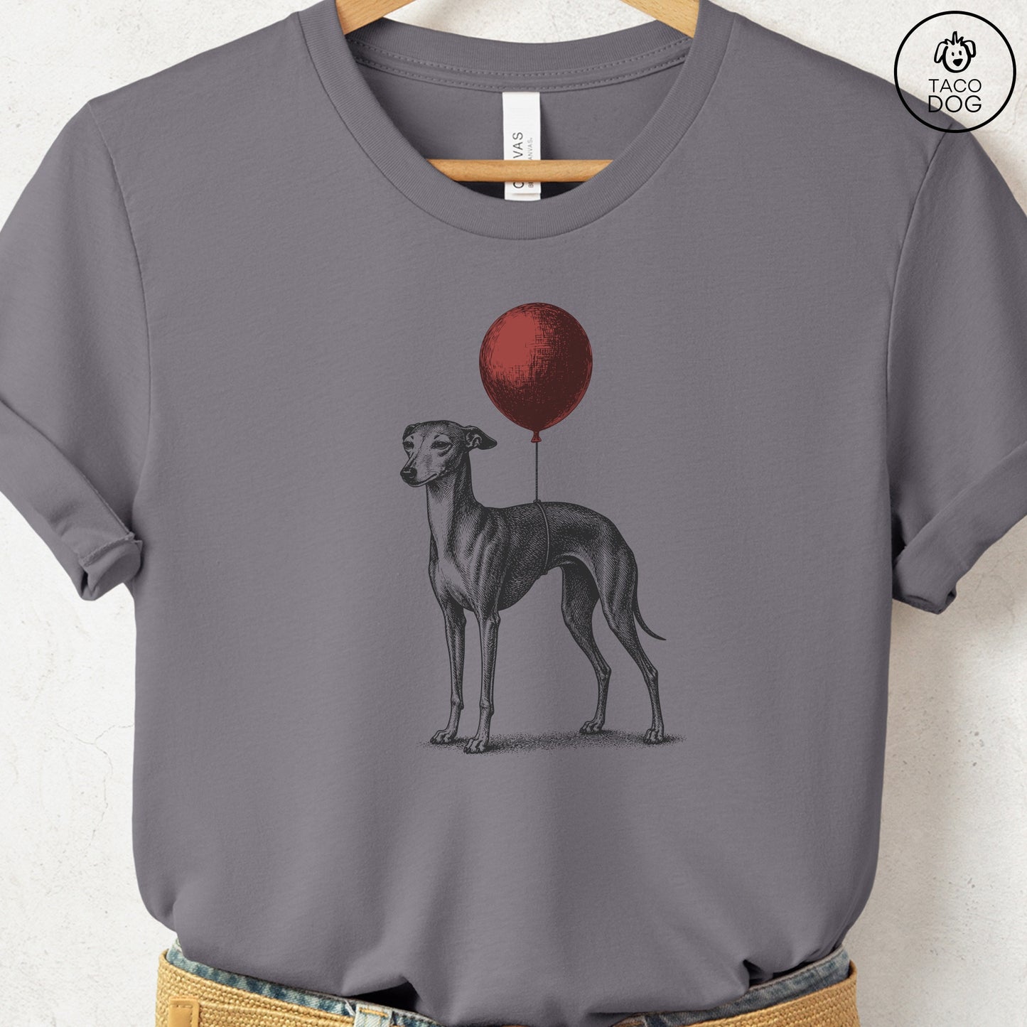 Italian Greyhound Whippet Balloon T-Shirt Storm S Taco-Dog