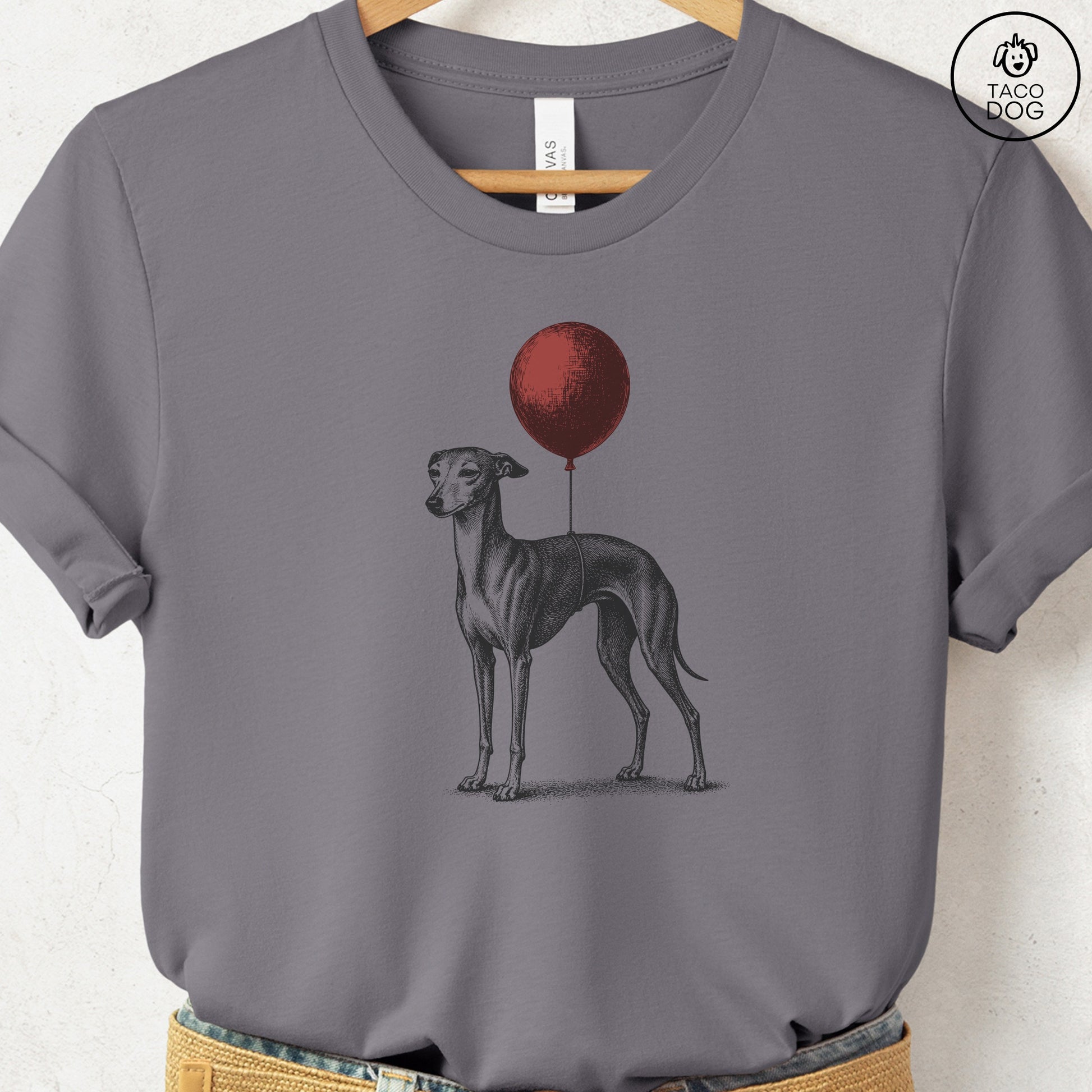Italian Greyhound Whippet Balloon T-Shirt Storm S Taco-Dog