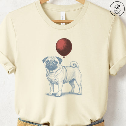 Pug Balloon T-Shirt Natural S Taco-Dog