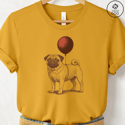 Pug Balloon T-Shirt Mustard S Taco-Dog