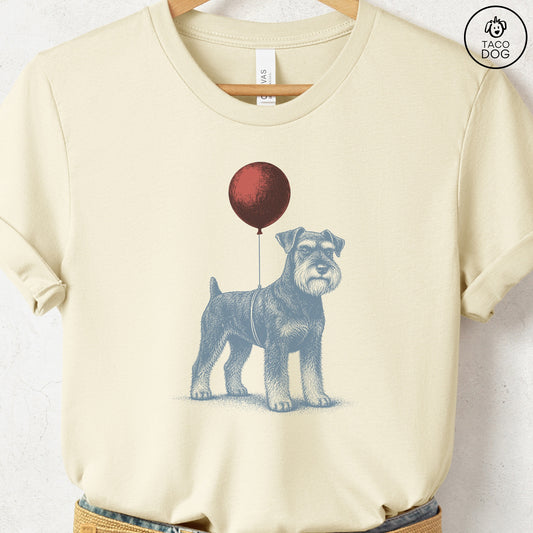 Schnauzer Balloon T-Shirt Natural S Taco-Dog