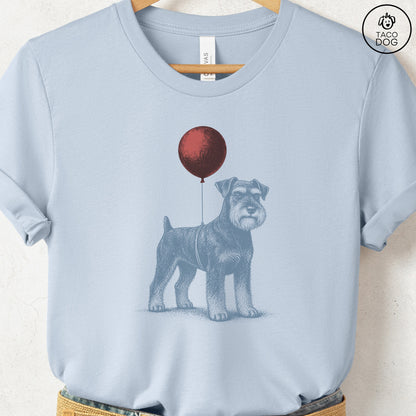 Schnauzer Balloon T-Shirt Light Blue S Taco-Dog