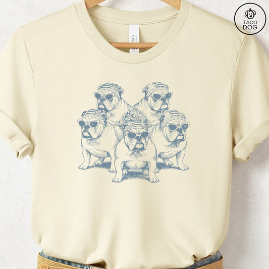 English Bulldogs Bathing Beauties T-Shirt Natural S Taco-Dog