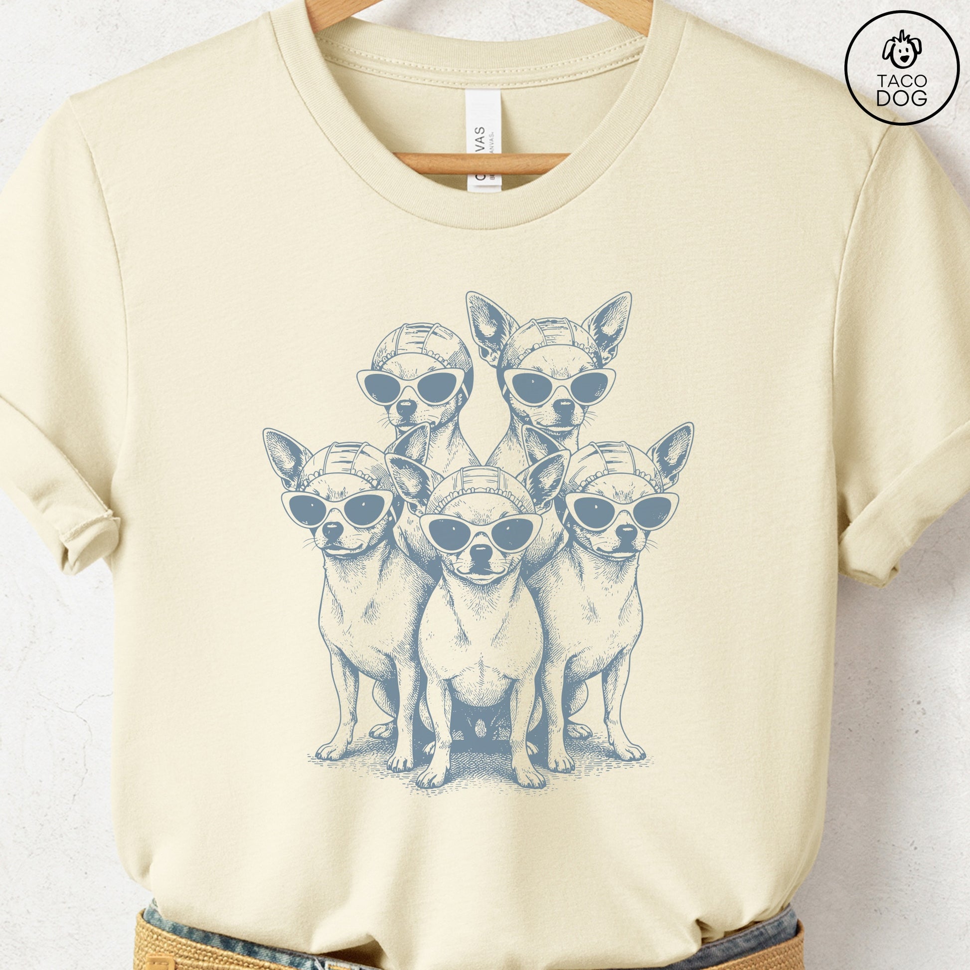 Chihuahua Bathing Beauties T-Shirt Natural S Taco-Dog