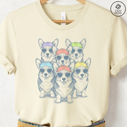 Corgi Bathing Beauties T-Shirt Natural S Taco-Dog