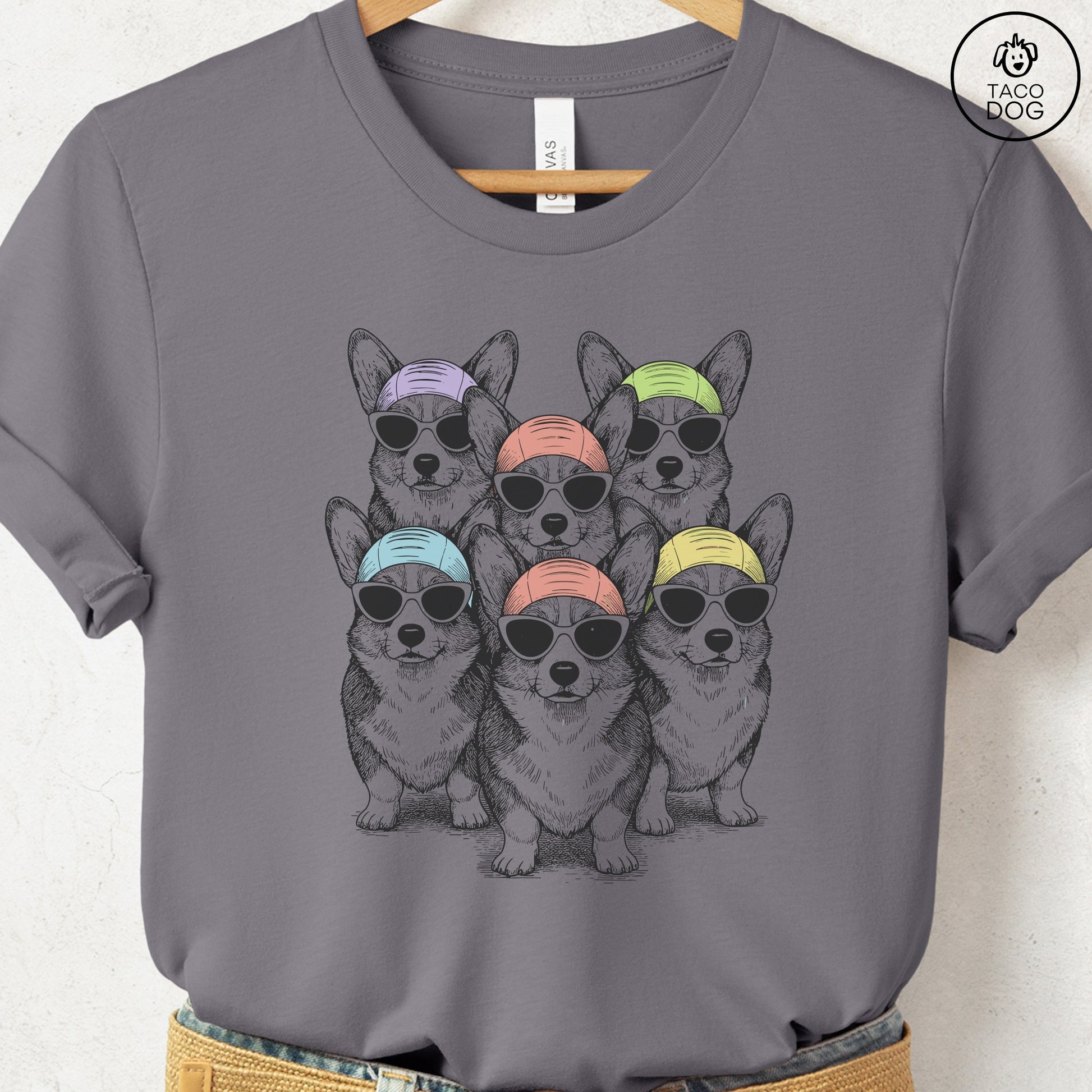 Corgi Bathing Beauties T-Shirt Storm S Taco-Dog