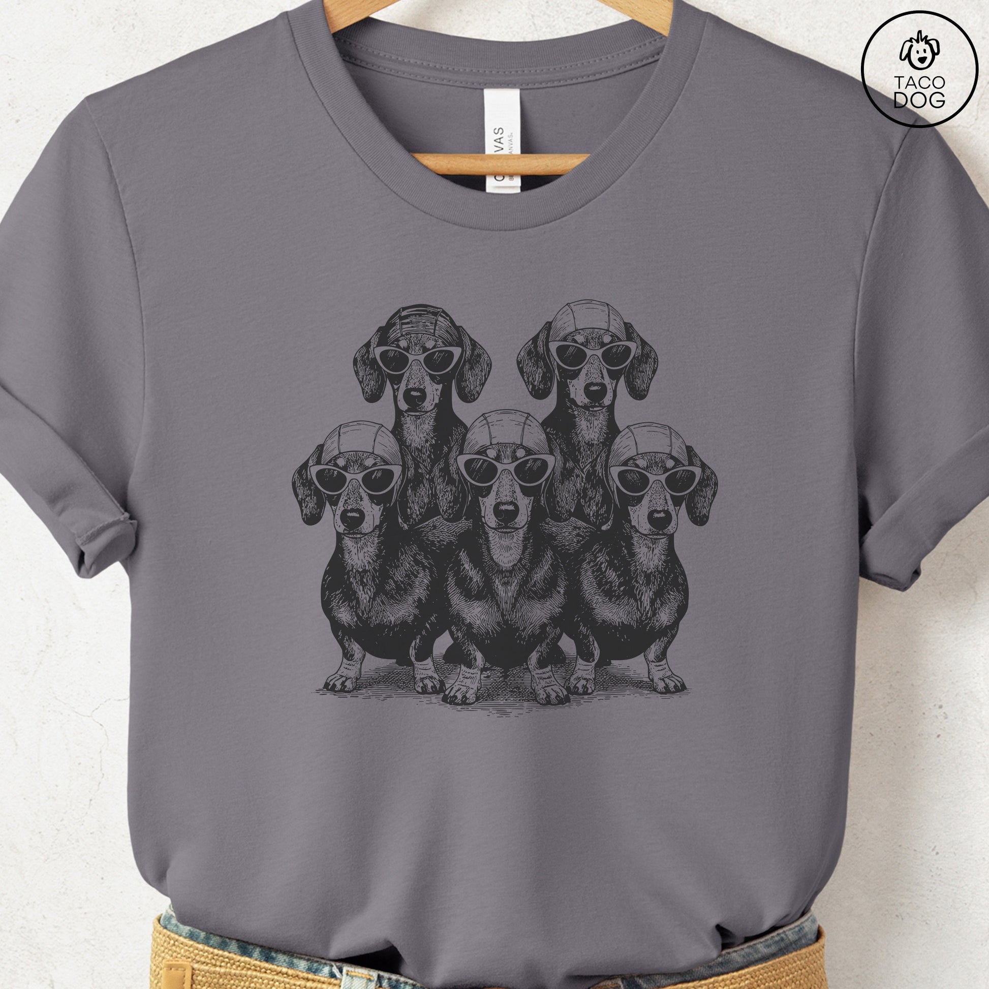 Dachshund Bathing Beauties T-Shirt Storm S Taco-Dog