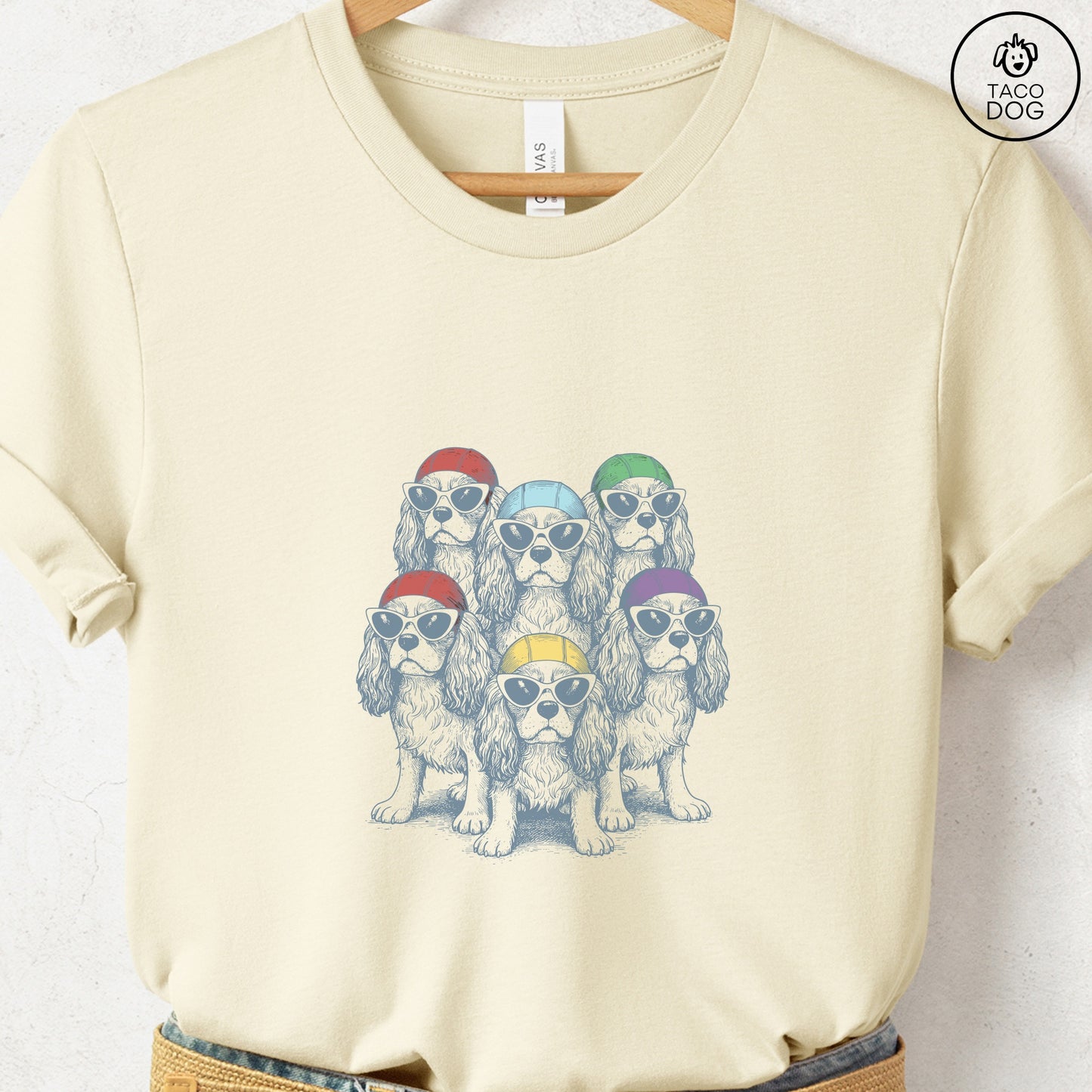 Cavalier King Charles Spaniels Bathing Beauties T-Shirt Taco-Dog