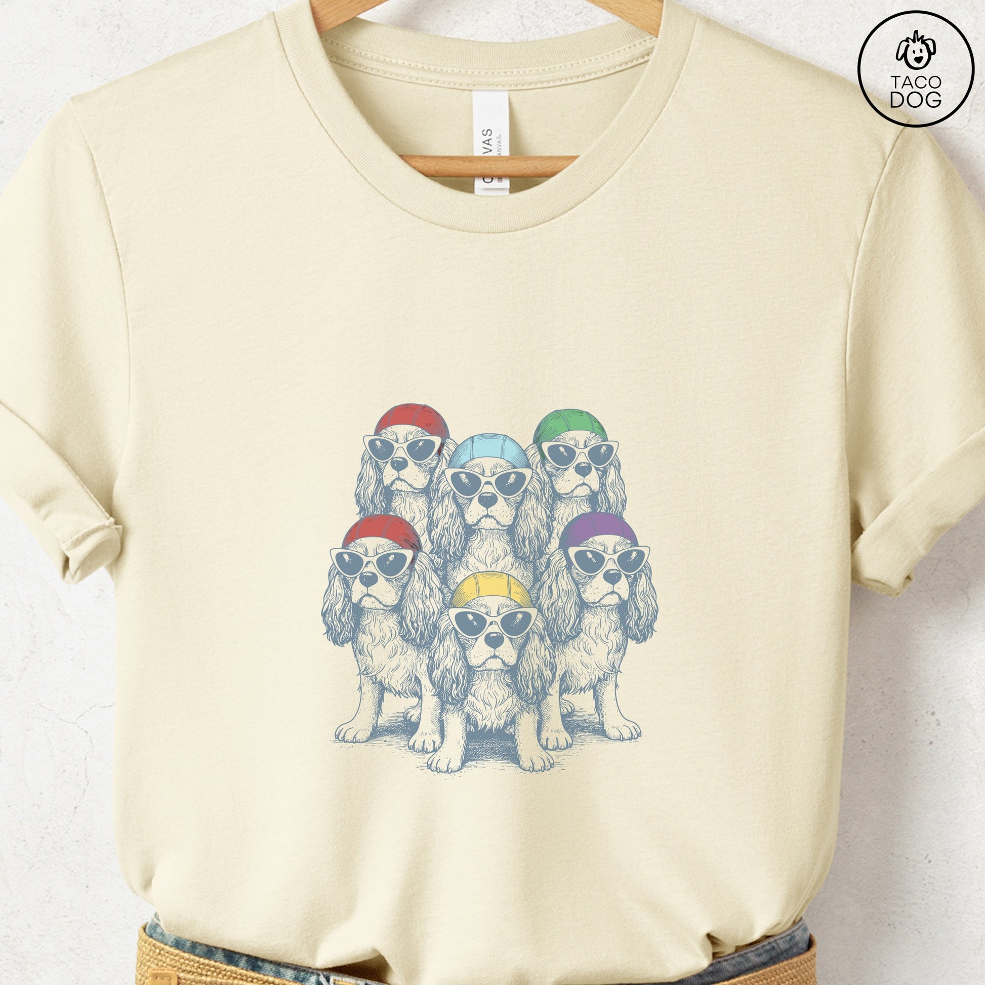 Cavalier King Charles Spaniels Bathing Beauties T-Shirt Taco-Dog