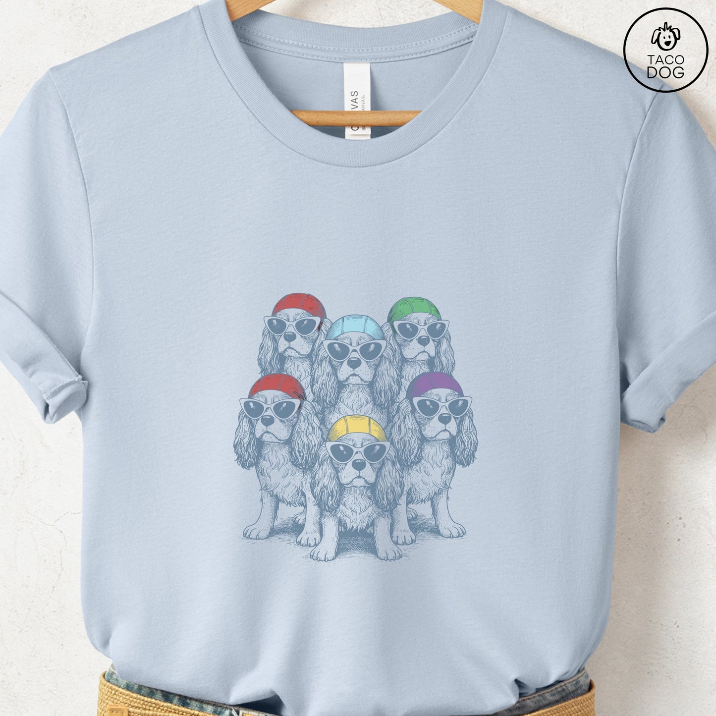 Cavalier King Charles Spaniels Bathing Beauties T-Shirt Taco-Dog