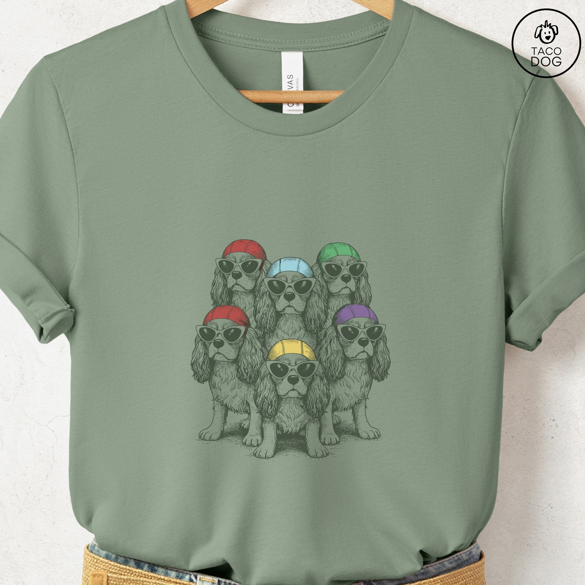 Cavalier King Charles Spaniels Bathing Beauties T-Shirt Taco-Dog