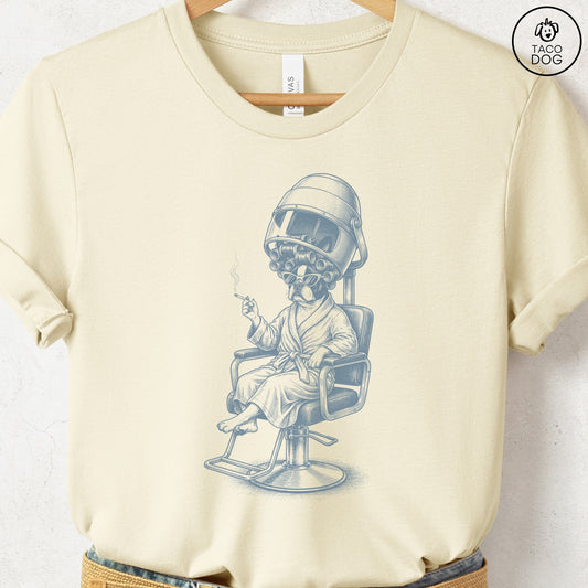 Boston Terrier Beauty Shop T-Shirt Natural S Taco-Dog