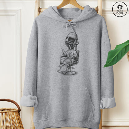 Boston Terrier Beauty Shop Hoodie Graphite Heather M Taco-Dog