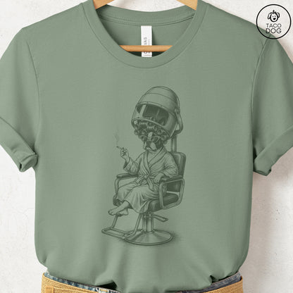 Boston Terrier Beauty Shop T-Shirt Sage S Taco-Dog