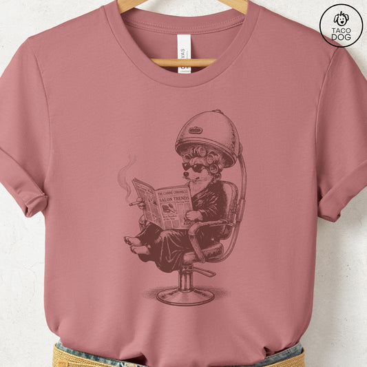 Corgi Beauty Shop T-Shirt Heather Mauve S