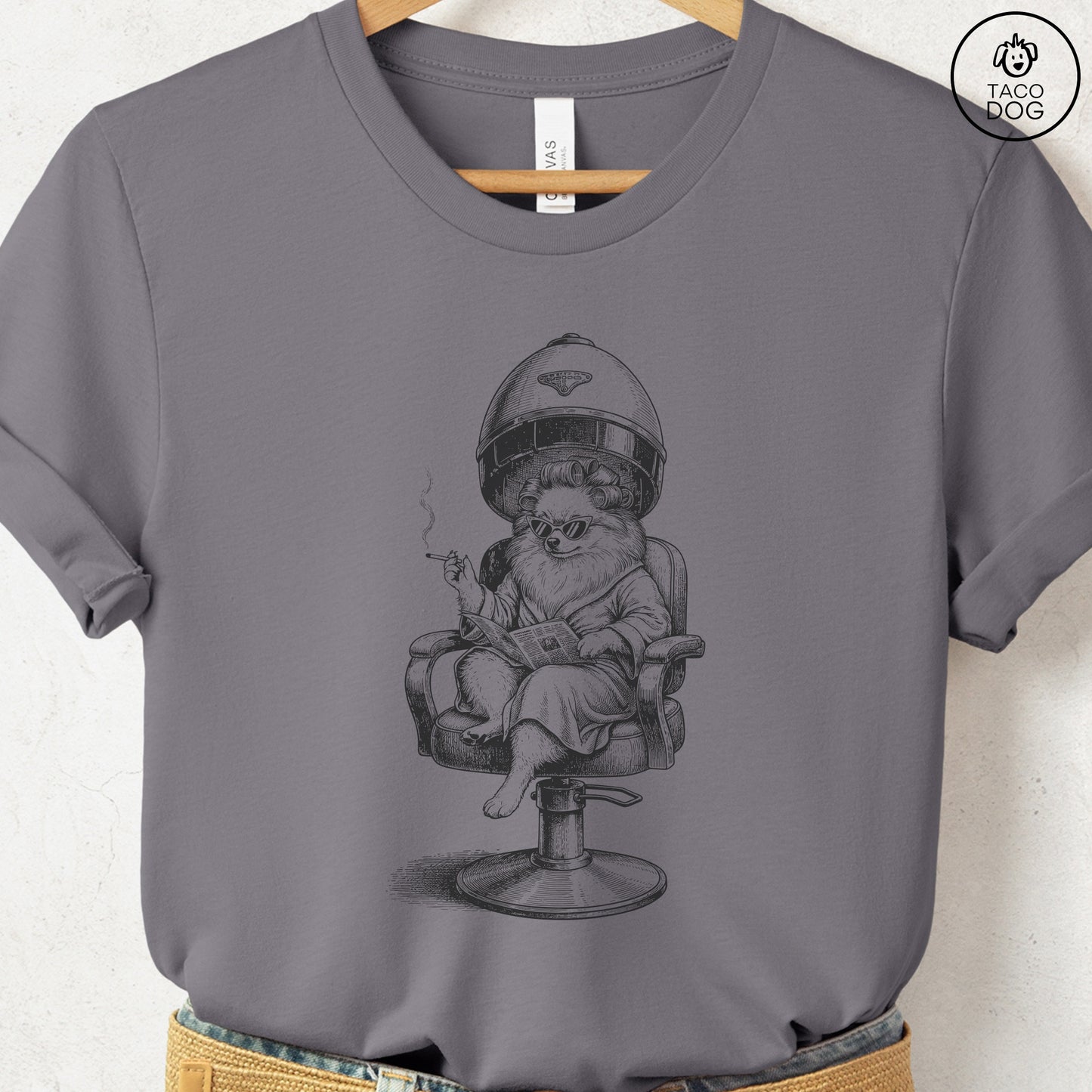 Pomeranian Beauty Shop T-Shirt Storm S Taco-Dog