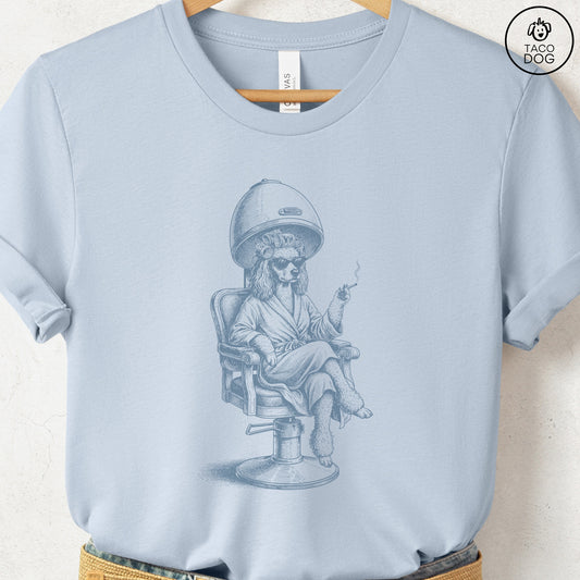 Poodle Beauty Shop T-Shirt Light Blue S Taco-Dog