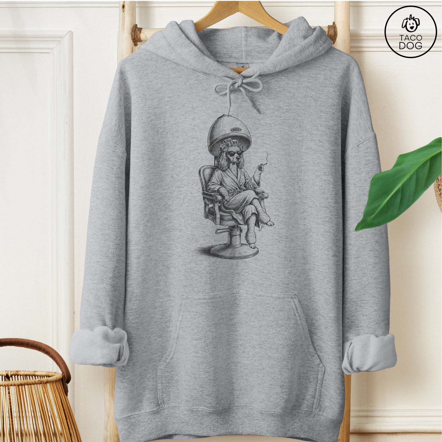 Poodle Beauty Shop Hoodie Graphite Heather M Taco-Dog