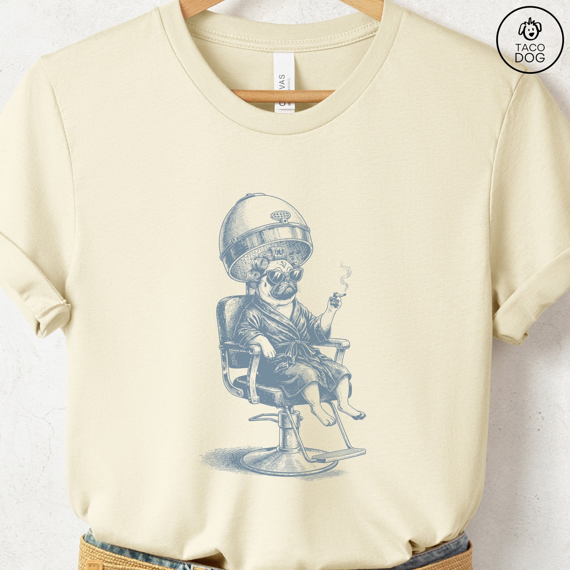 Pug Beauty Shop T-Shirt Natural S Taco-Dog