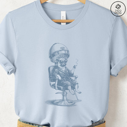 Pug Beauty Shop T-Shirt Light Blue S Taco-Dog