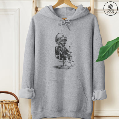 Pug Beauty Shop Hoodie Graphite Heather M Taco-Dog