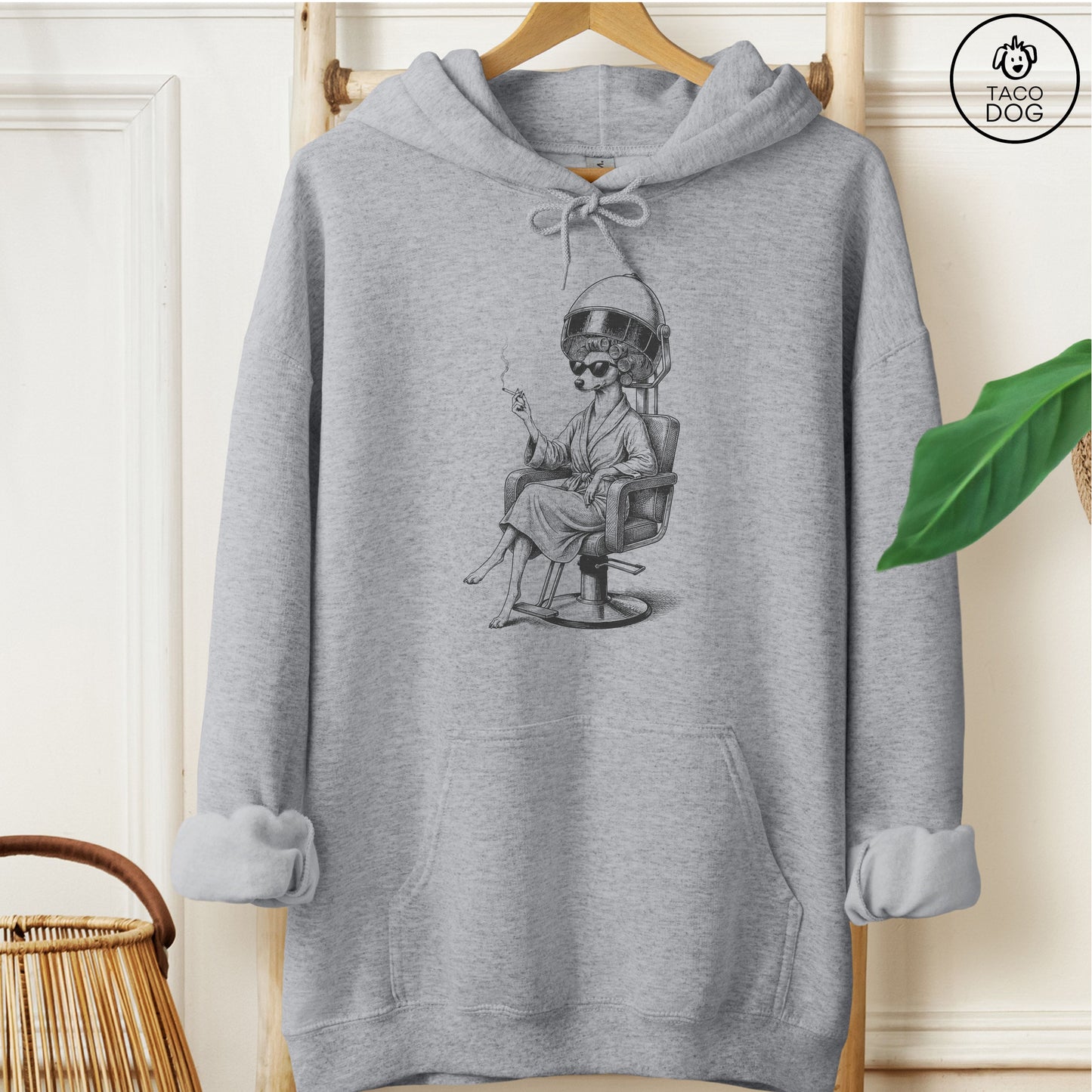 Italian Greyhound Whippet Iggy Beauty Shop Hoodie Taco-Dog