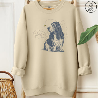Basset Hound Bee Sweatshirt Sand Taco-Dog