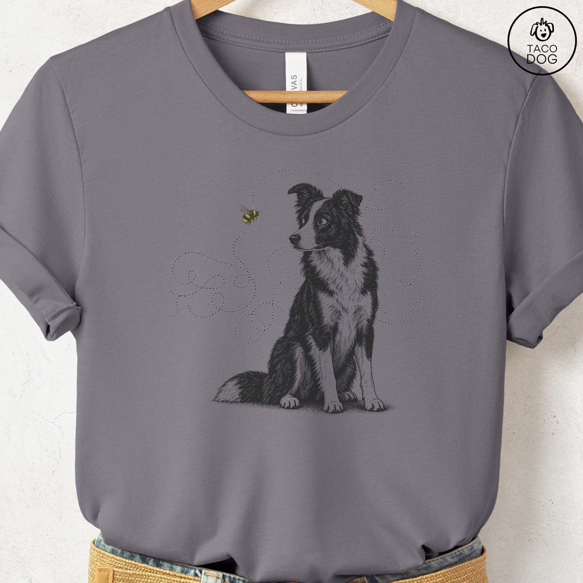 Border Collie Bee T-Shirt Storm Taco-Dog