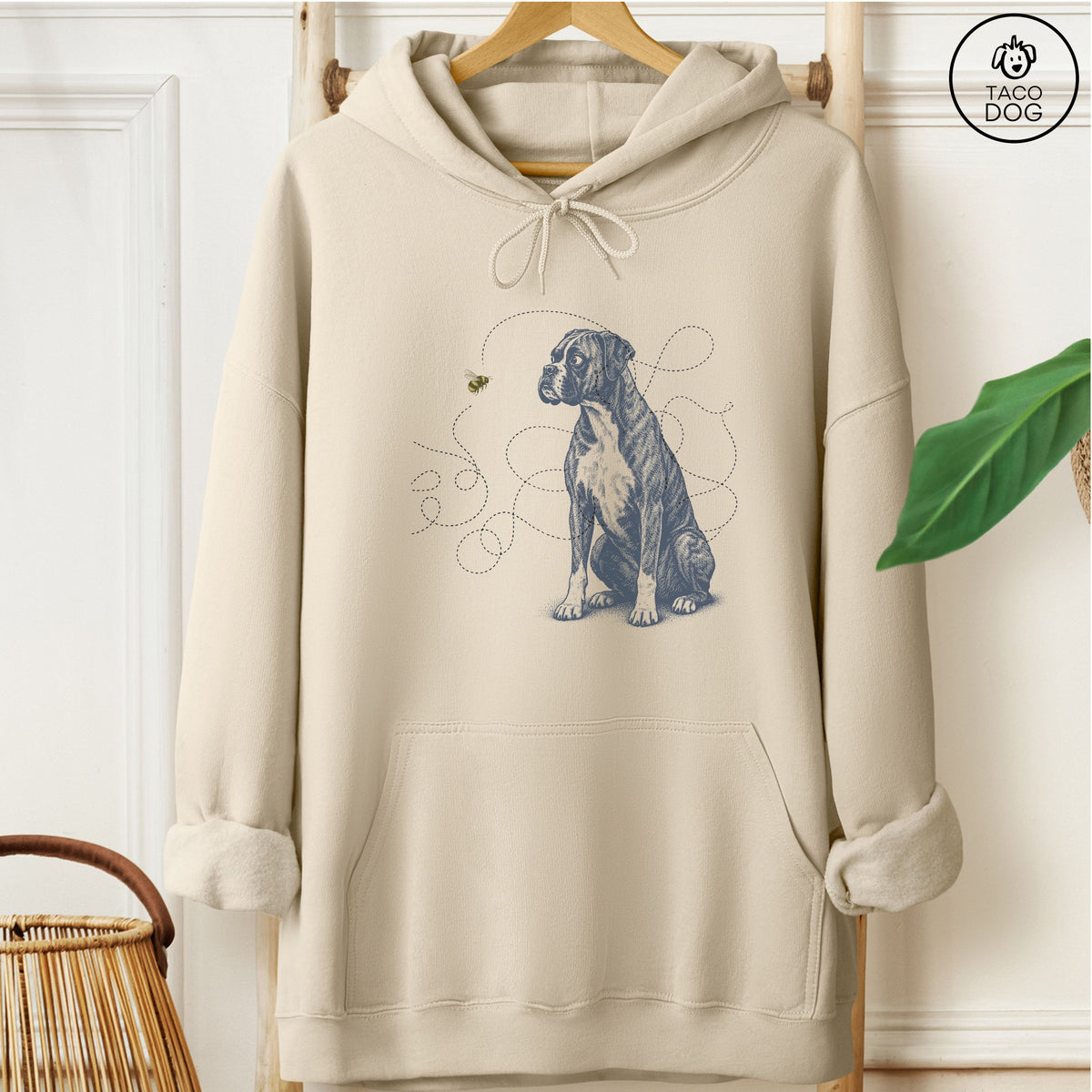 Boxer Bee Hoodie Sand Taco-Dog
