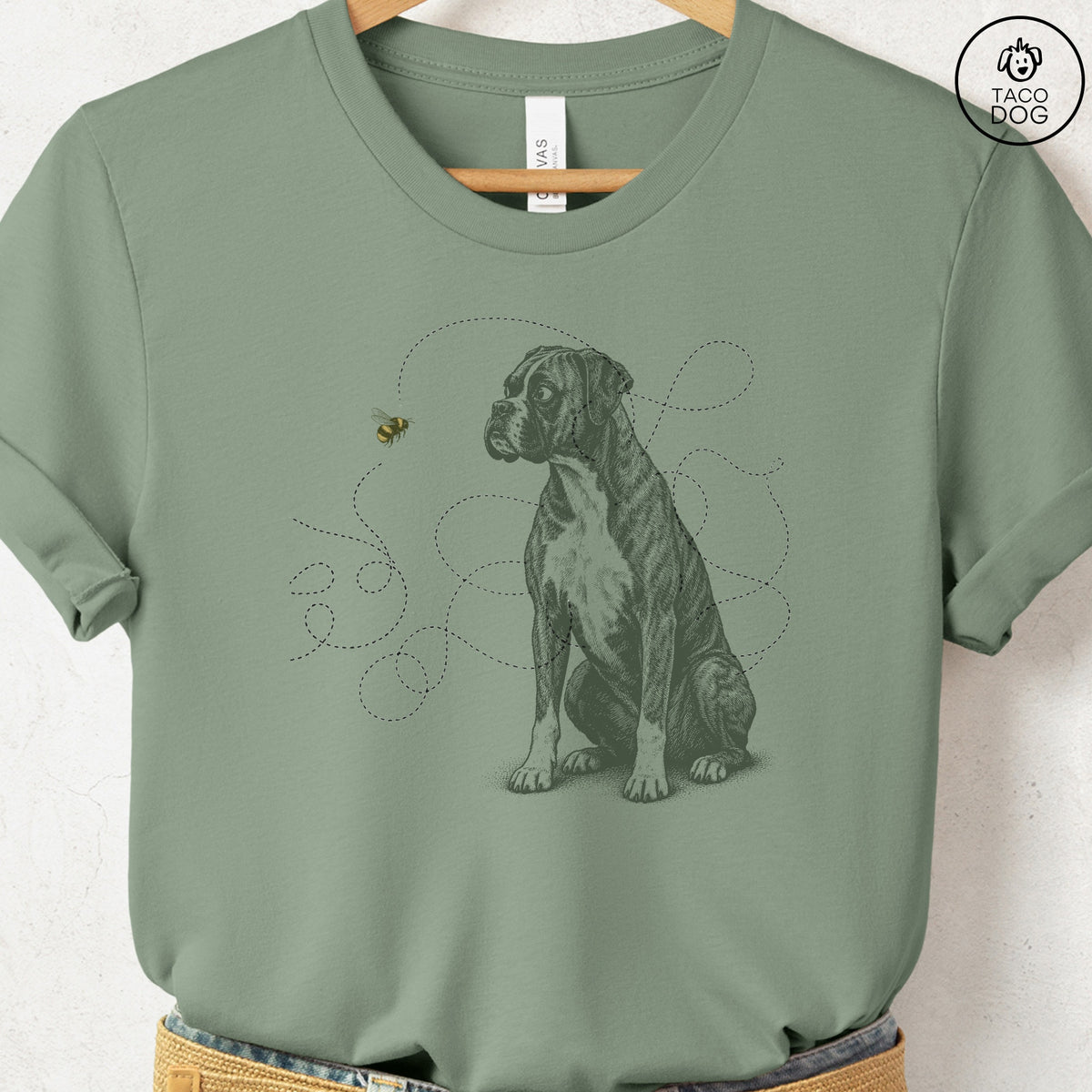 Boxer Bee T-Shirt Sage Taco-Dog