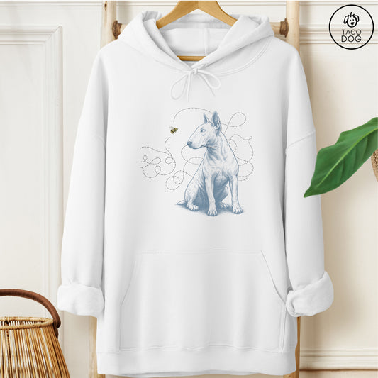 Bull Terrier Bee Hoodie White Taco-Dog