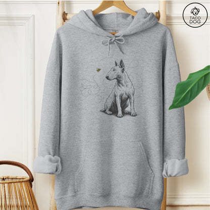 Bull Terrier Bee Hoodie Graphite Heather Taco-Dog