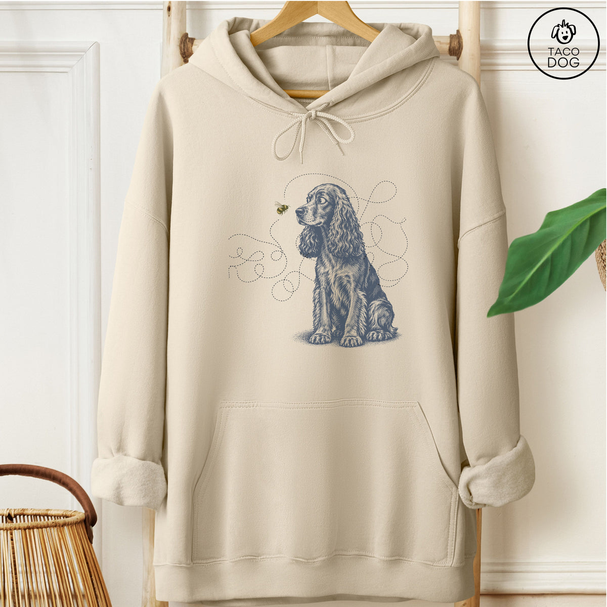 Cocker Spaniel Bee Hoodie Sand Taco-Dog