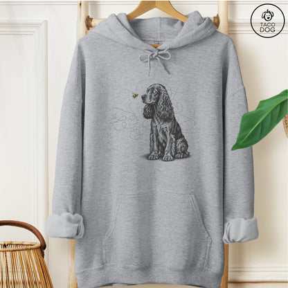 Cocker Spaniel Bee Hoodie Graphite Heather Taco-Dog