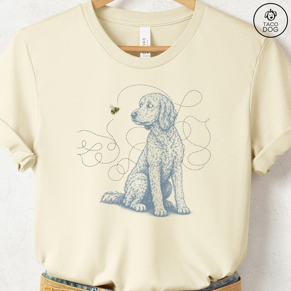 Doodle Bee T-Shirt Natural Taco-Dog