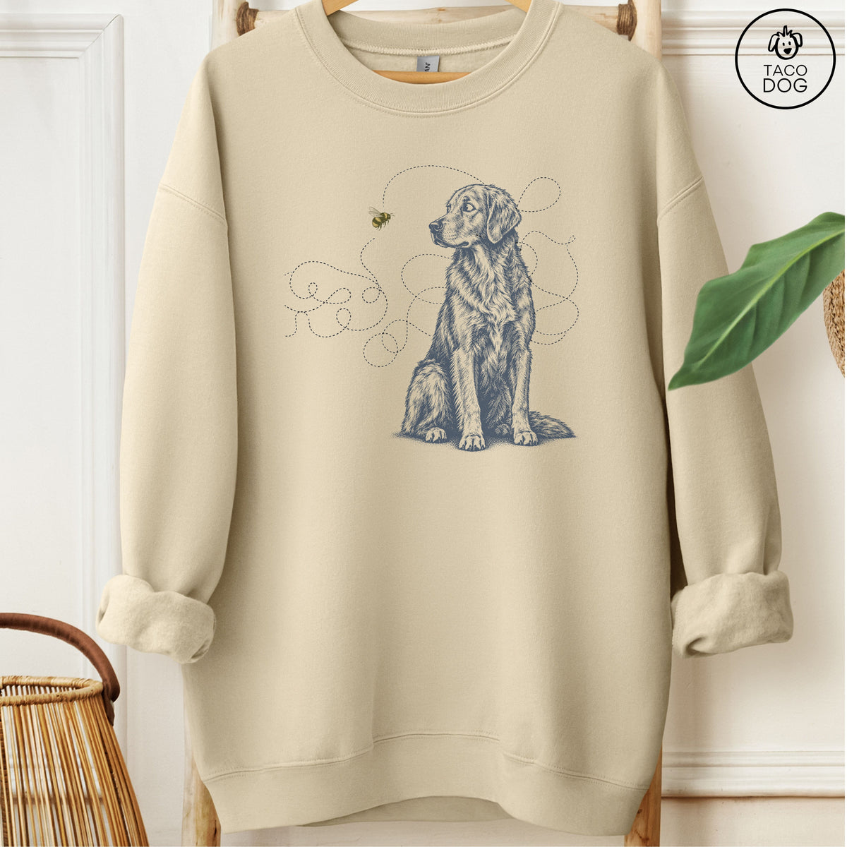 Golden Retriever Bee Sweatshirt Sand Taco-Dog