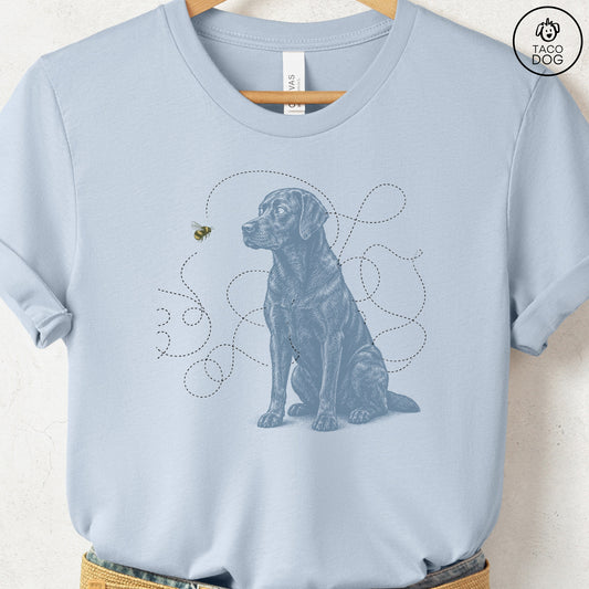 Labrador Retriever Bee T-Shirt Light Blue Taco-Dog