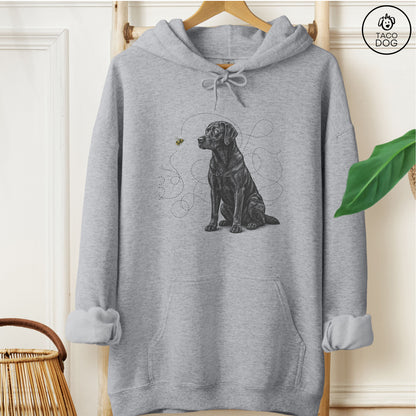 Labrador Retriever Bee Hoodie Graphite Heather Taco-Dog