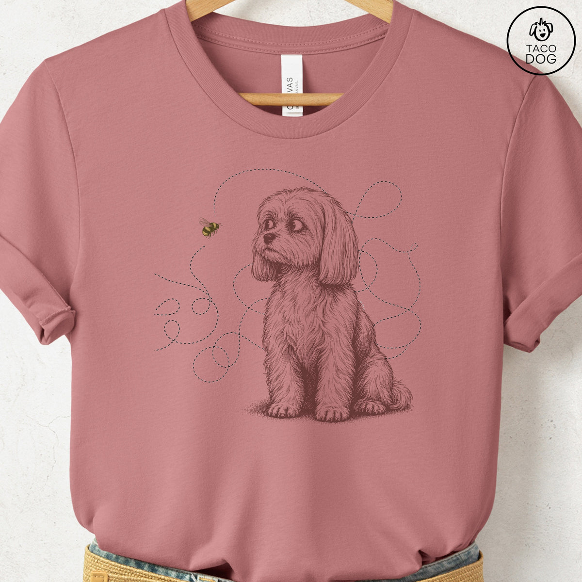 Maltese Bee T-Shirt, design close-up
