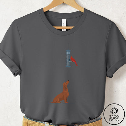Dachshund Birder T-Shirt Asphalt Taco-Dog