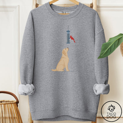 Labrador Retriever Birder Sweatshirt Graphite Heather Taco-Dog