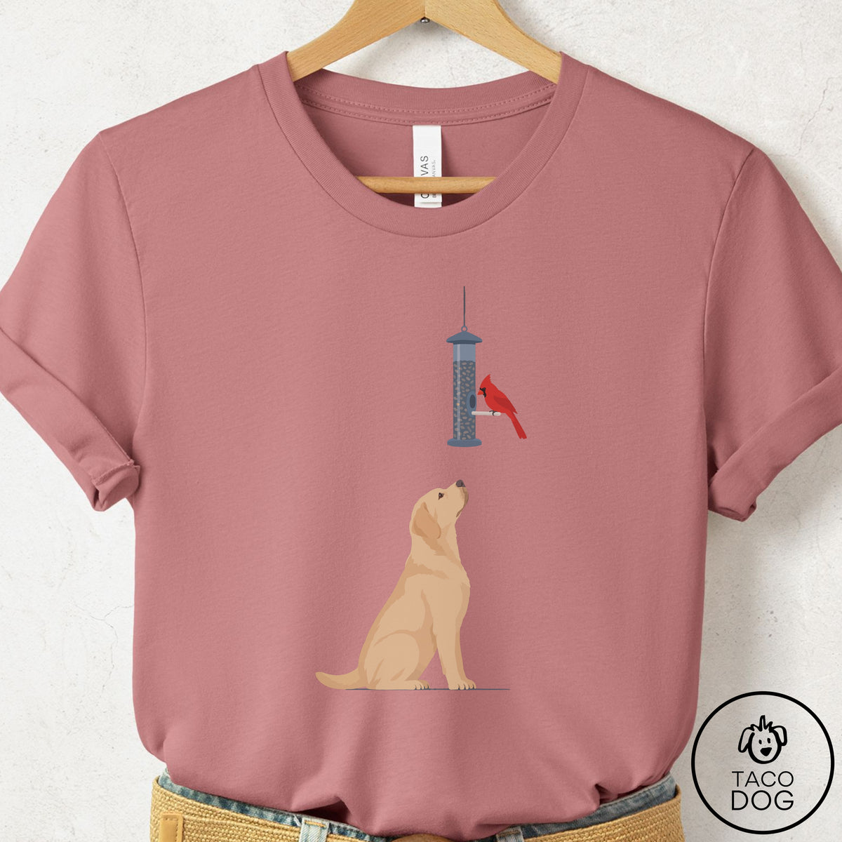 Labrador Retriever Birder T-Shirt Mauve Taco-Dog
