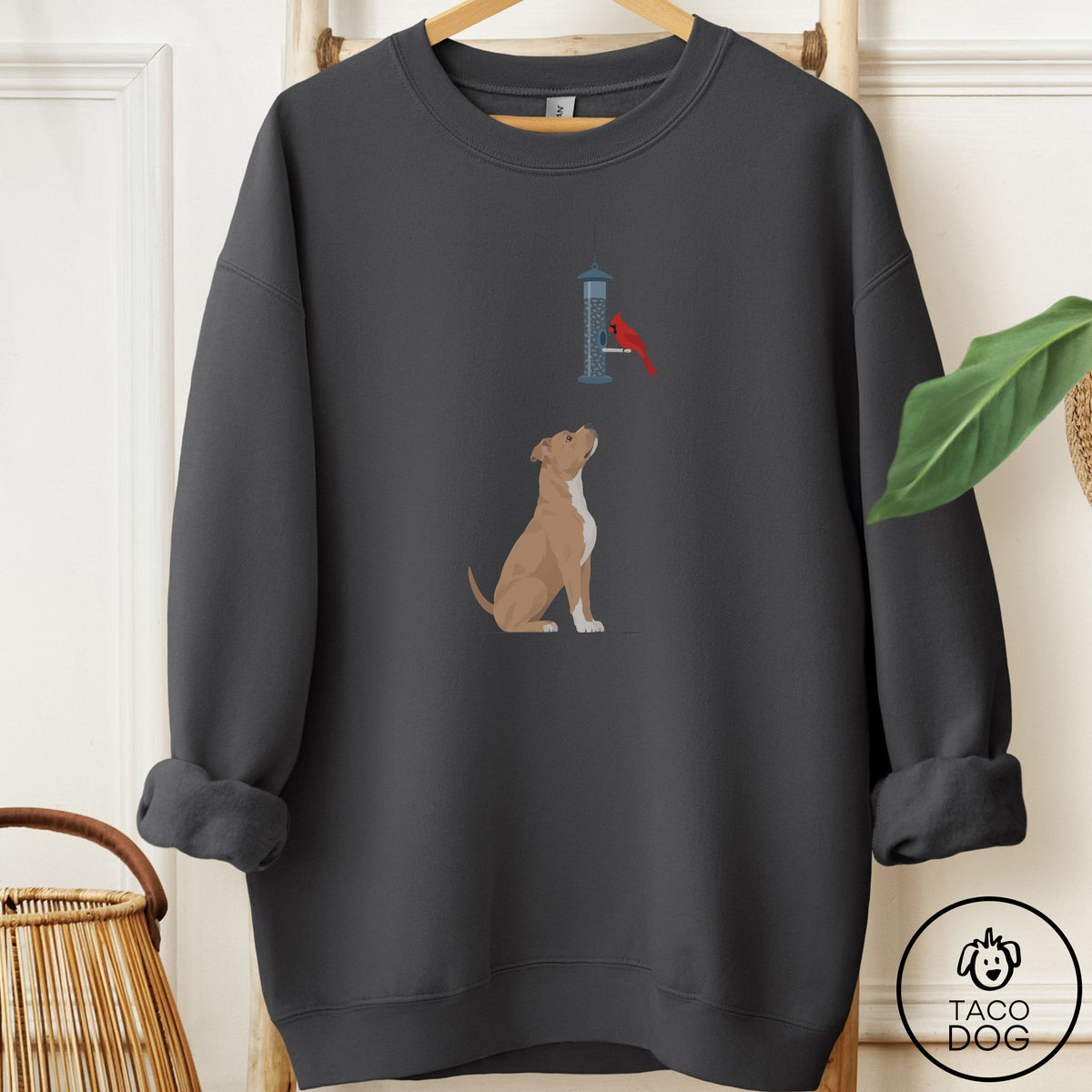 Pitbull Birder Sweatshirt Charcoal Taco-Dog